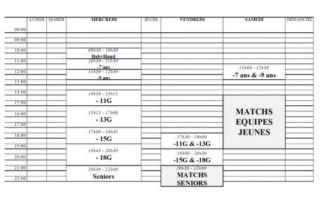 CRENEAUX ENTRAINEMENTS 2020-2021