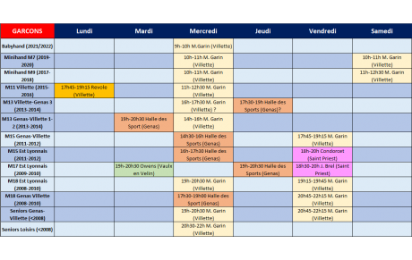 Plannings 2025-2026 en ligne !